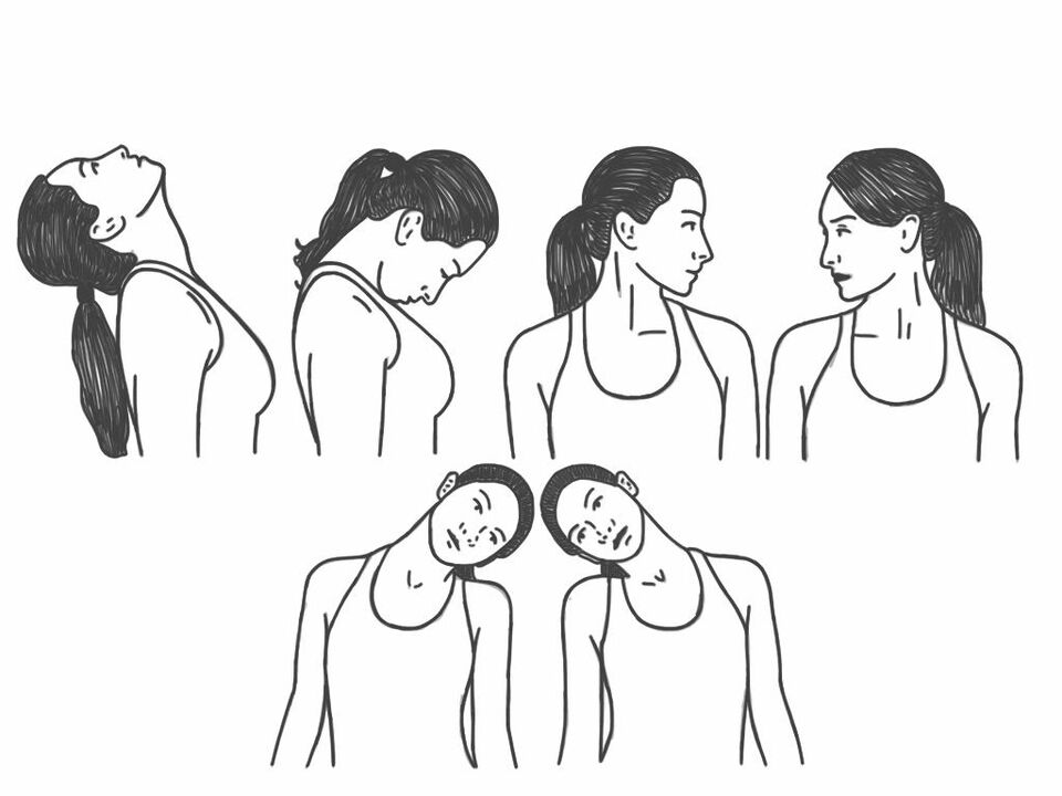 Performing head tilt prevents cervical osteochondrosis